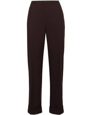 Aspesi High-Rise Cotton Pants Straight - Brown
