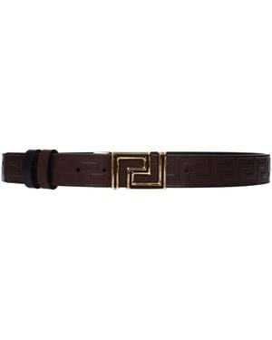 Versace Leather Regular Belt - Brown