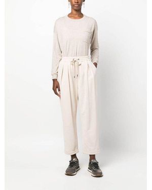 Brunello Cucinelli Beige Cotton Casual Trousers - Natural