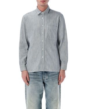 Salvatore Piccolo Tahiti And Cotton Stripe Shirt Stripes - Blue