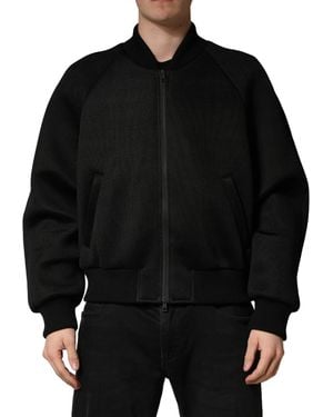 Dolce & Gabbana Nylon Full Zip Bomber Jacket Clothing - Black