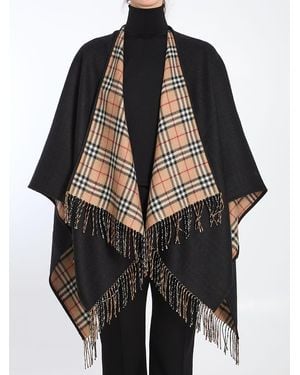 Burberry Check Reversible Cape - Black