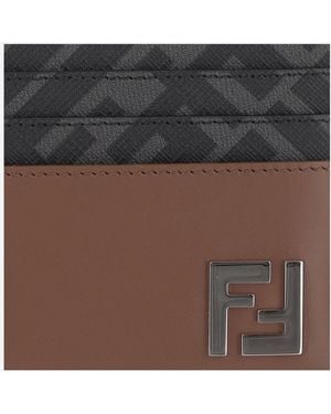 Fendi Card Holder Leather Wallets & Cardholders - Black