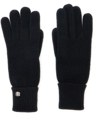 Helen Kaminski Blaire Gloves With Logo Plaque Detail On The Front And Ribbed Details - Black
