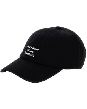 Drole de Monsieur La Casquette Slogan Baseball Cap With Embroidery - Black