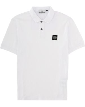Stone Island Polo With Logo Cotton Shirts - White