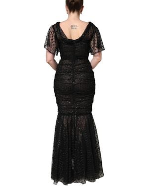 Dolce & Gabbana Sequinned Mermaid Evening Gown Dress Polyester - Black