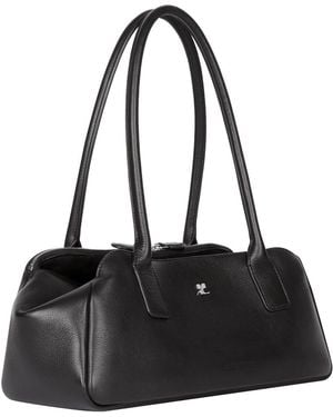 Courreges Shoulder Bag Calf Leather - Black