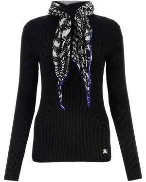 Burberry Scarf Sweater - Black