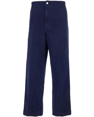 Gucci Pants With One Patch Pocket On The Rear And Logo Lettering On The Rear - Blue