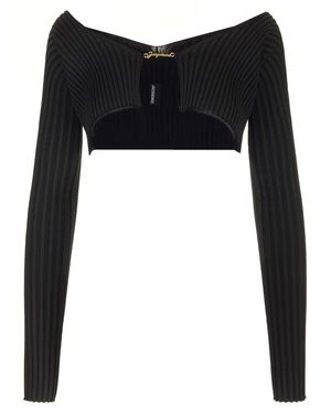 Jacquemus Pralù Cropped Cardigan Knitwear - Black