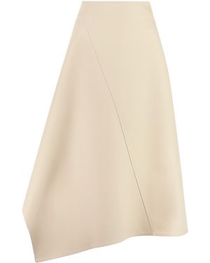 Bottega Veneta Cotton Midi Skirt - Natural