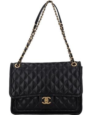 CHANEL Maxi Lambskin Flap Bag 2026 Leather Shoulder - Black