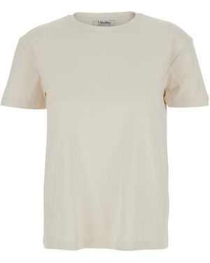 Max Mara Crew Neck T-Shirt Cotton T-Shirts & Jerseys - White