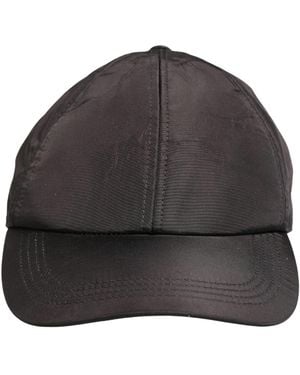 Dolce & Gabbana Cotton 6 Panels Baseball Cap Hat Lamb Leather - Gray