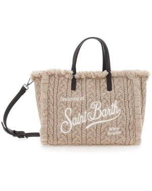 MC2 Saint Barth Shoulder Bag Colette Knit Technical Fabric Polyester - Natural