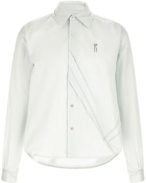 Kiko Kostadinov Double-Striped Cotton Shirt - White