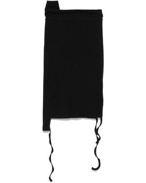 OTTOLINGER Ribbed Mini Skirt With Asymmetric Hem And Deconstructed Details - Black