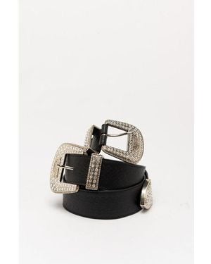 Moschino Multicolor Viscose Regular Belt - Black
