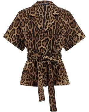 Dolce & Gabbana Dolce & Gabbana Leopard-Print Silk Shirt - Natural