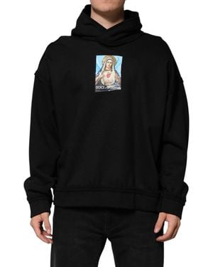 Dolce & Gabbana Graphic Print Relaxed Hoodie - Black