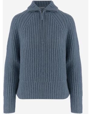 Allude Sweater Cashmere And Silk - Blue