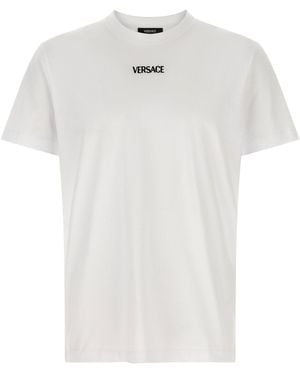 Versace Logo-Embroidered T-Shirt - White