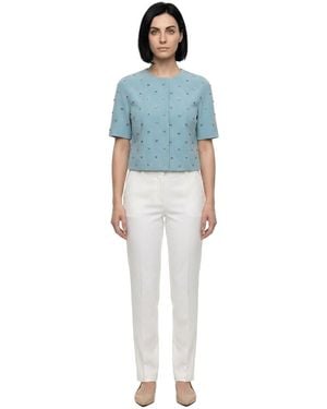 Dolce & Gabbana Dolce & Gabbana Crystal-Embellished Acetate Top - Blue