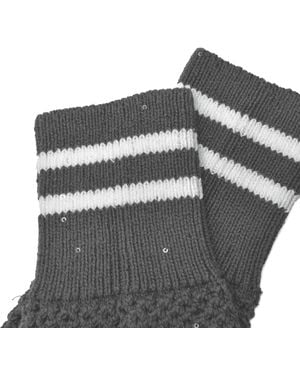 Brunello Cucinelli Two Tone Hand Knit High Socks - Grey