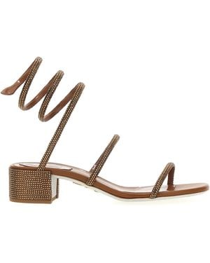 Rene Caovilla Satin Flat Sandals - White