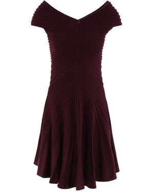 Alaïa V-Neck Knitted Dress - Red