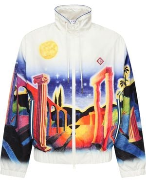 CASABLANCA Midnight Acropolis Windbreakerb - White