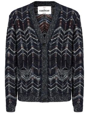 Missoni Cardigan V-Neck Cotton Cardigans - Black