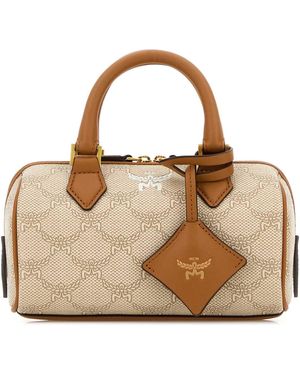 MCM Printed Canvas Ella Boston Handbag - Metallic