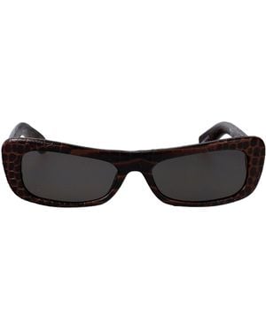 Jacquemus Jac55C12Sun C12 Croc/ Acetate Sunglasses - Black
