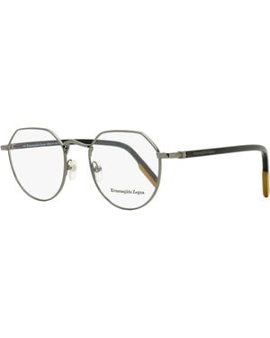 ZEGNA Geometric Vicuna Eyeglasses Ez5238 012 Ruthenium- 50Mm Metal/Plastic (Acetate) - Black