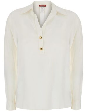 Max Mara Shirt Mstaia Silk Blouses - White
