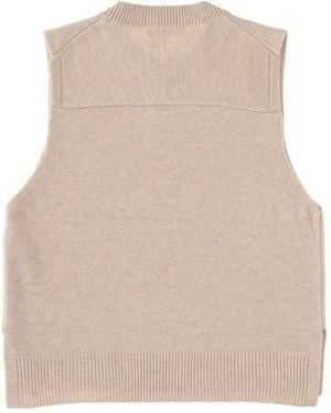 Maison Kitsuné Wool Vest Waistcoats & Gilets - Natural