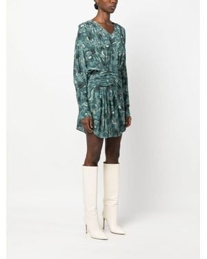 IRO Fontana Printed Short Dress - Green