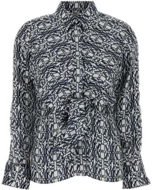 Max Mara Printed Silk Marte Shirt - Gray