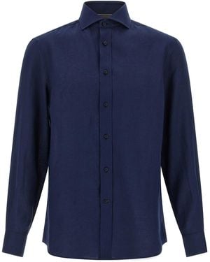Brunello Cucinelli Linen Blouse - Blue
