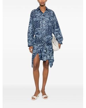 Emporio Armani Cotton Chemisier Dress - Blue