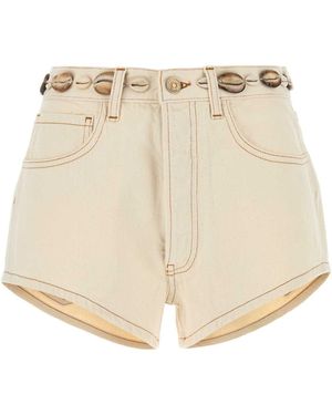 Alanui Sand Denim Ocean Dream Shorts - Natural
