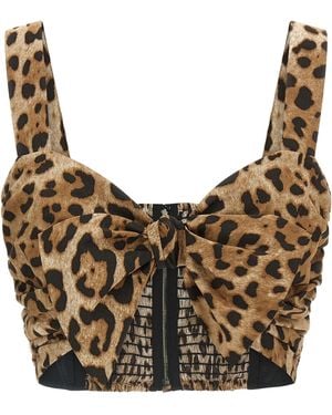 Dolce & Gabbana Dolce & Gabbana Leopard-Print Cotton Blouse - Gray