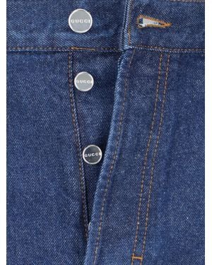 Gucci Wide-Leg Baggy Denim Jeans - Blue