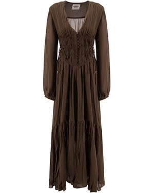 Isabel Marant Briane Viscose Long Dress - Brown
