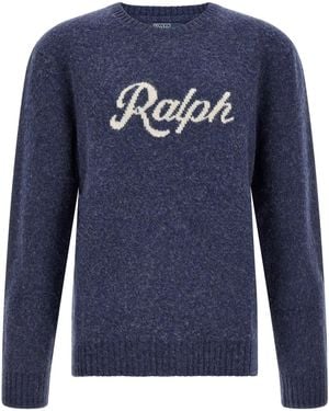 Polo Ralph Lauren Logo Intarsia Wool-Cashmere Sweater - Blue