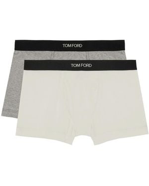 Tom Ford Boxer Briefs (2-Pack) Cotton Underwear - Black
