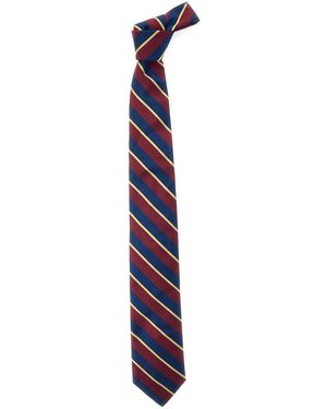 Sebago Regimental 8Cm Silk Tie Bordeaux - Blue