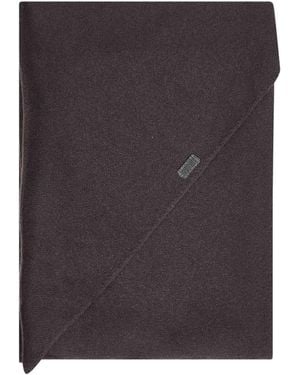 Brunello Cucinelli Coffee Cashmere Large Scarf With Monili - Purple